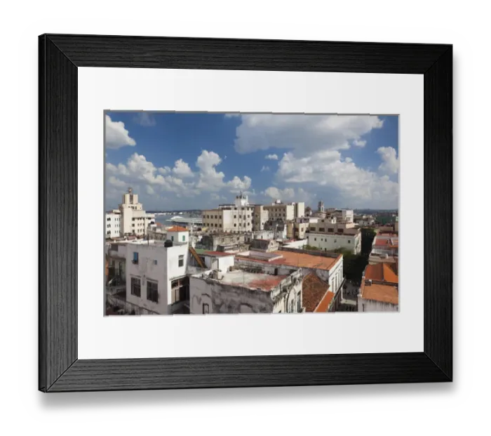 Framed Print : Cuba, Havana, Havana Vieja, elevated view of Plaza de Armas Framed Print : Cuba, Havana, Havana Vieja, elevated view of Plaza de Armas