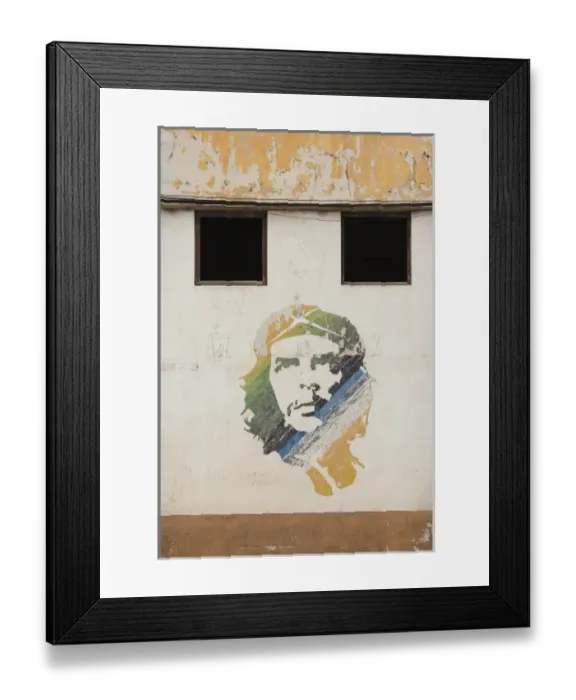 Framed Print : Cuba, Havana, Havana Vieja, wall painting of Che Guevara