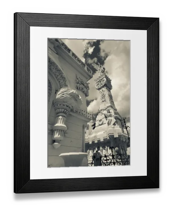 Framed Print : Cuba, Havana, Vedado, Necropolis Cristobal Colon cemetery, Monument to the Firefighters