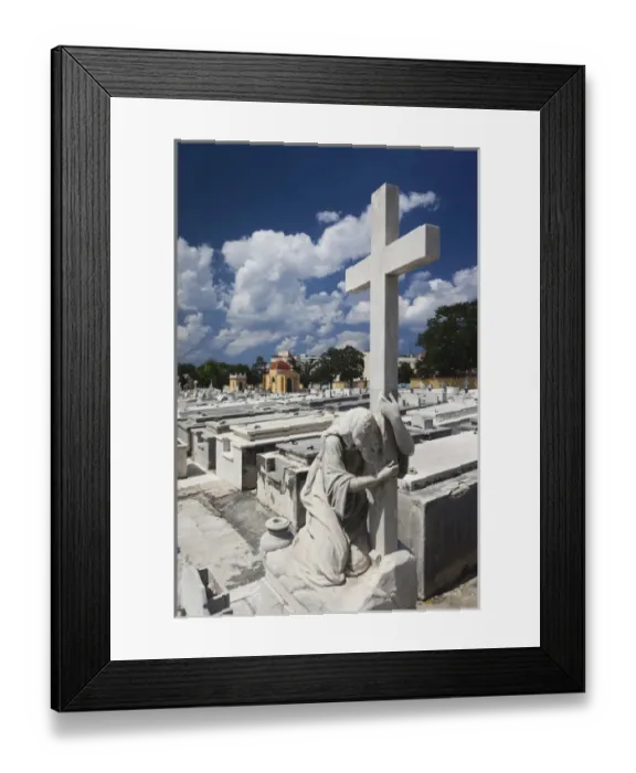 Framed Print : Cuba, Havana, Vedado, Necropolis Cristobal Colon cemetery
