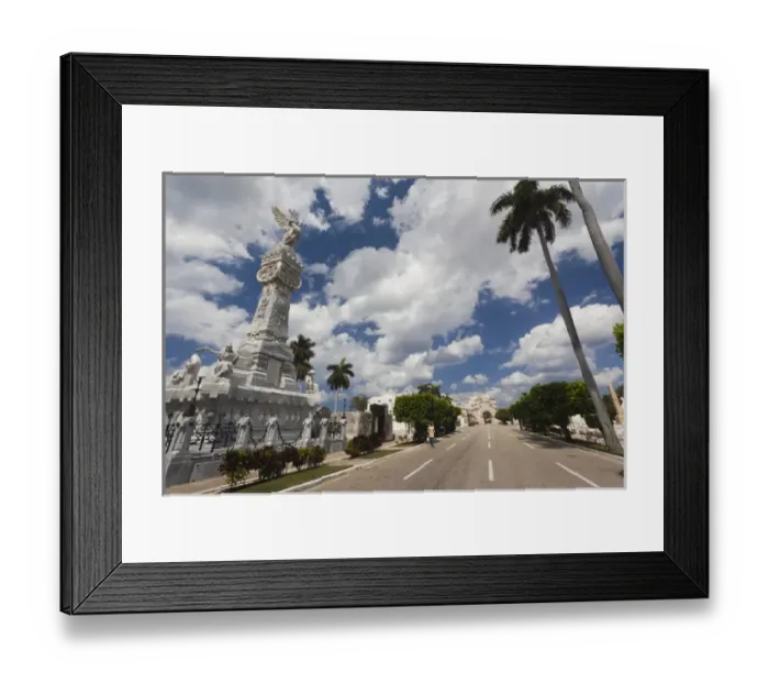 Framed Print : Cuba, Havana, Vedado, Necropolis Cristobal Colon cemetery, Monument to the Firefighters