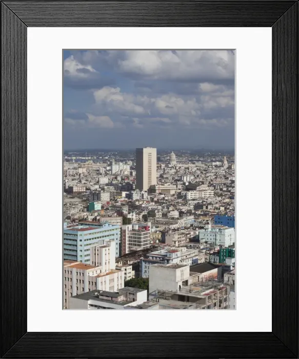 Framed Print : Cuba, Havana, Vedado, elevated view of Central Havana Framed Print : Cuba, Havana, Vedado, elevated view of Central Havana
