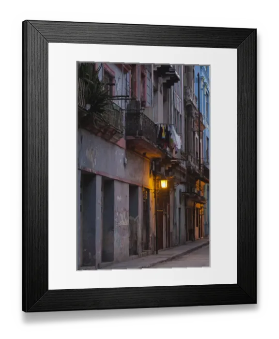 Framed Print : Cuba, Havana, Havana Vieja, Old Havana street, dawn