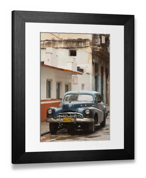 Framed Print : Cuba, Havana, Havana Vieja, morning view of Old Havana street with 1950s-era US car Framed Print : Cuba, Havana, Havana Vieja, morning view of Old Havana street with 1950s-era US car