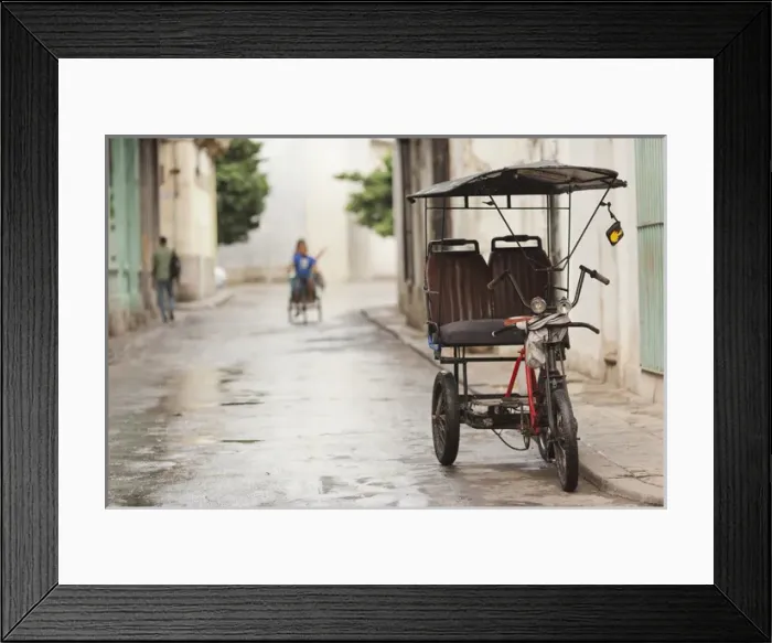 Framed Print : Cuba, Havana, Havana Vieja, pedal taxi