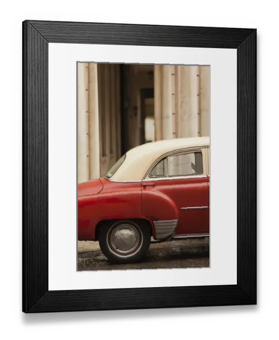 Framed Print : Cuba, Havana, Havana Vieja, morning view of Old Havana street with 1950s-era US car Framed Print : Cuba, Havana, Havana Vieja, morning view of Old Havana street with 1950s-era US car