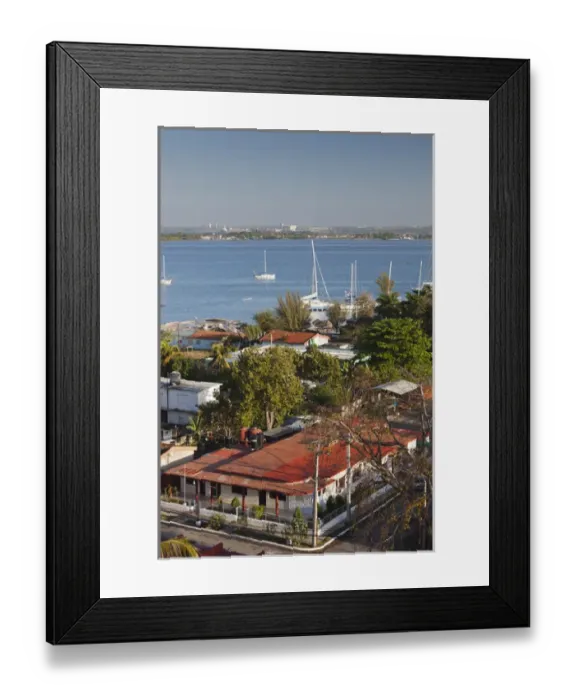 Framed Print : Cuba, Cienfuegos Province, Cienfuegos, elevated city view, morning Framed Print : Cuba, Cienfuegos Province, Cienfuegos, elevated city view, morning