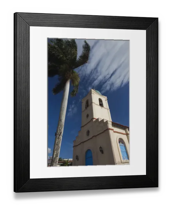 Framed Print : Cuba, Pinar del Rio Province, Vinales, Vinales Valley, town church