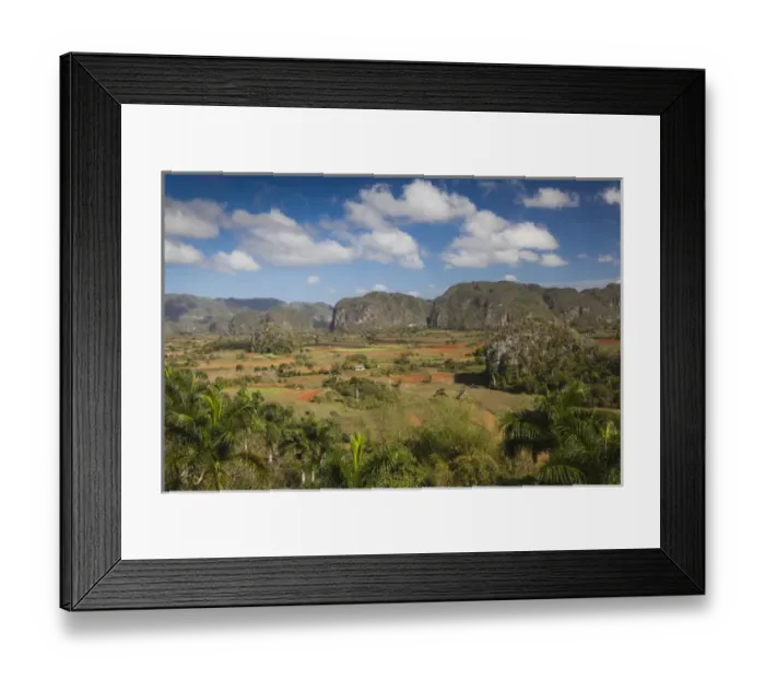 Framed Print : Cuba, Pinar del Rio Province, Vinales, Vinales Valley, elevated view