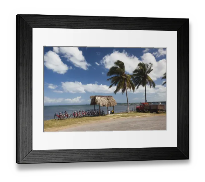 Framed Print : Cuba, Pinar del Rio Province, Puerto Esperanza, bicycles by the seashore Framed Print : Cuba, Pinar del Rio Province, Puerto Esperanza, bicycles by the seashore