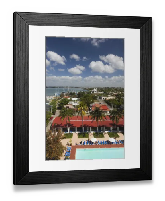 Framed Print : Cuba, Cienfuegos Province, Cienfuegos, Punta Gorda, Hote Jagua pool, elevated view Framed Print : Cuba, Cienfuegos Province, Cienfuegos, Punta Gorda, Hote Jagua pool, elevated view