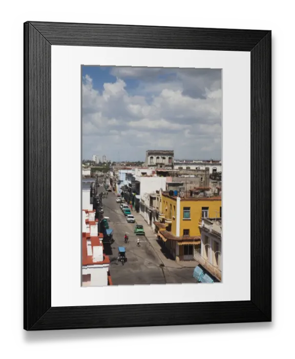 Framed Print : Cuba, Cienfuegos Province, Cienfuegos, Calle 31 street, elevated view