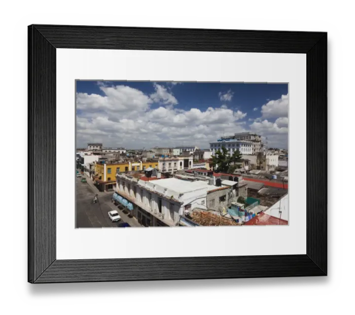 Framed Print : Cuba, Cienfuegos Province, Cienfuegos, Calle 31 street, elevated view Framed Print : Cuba, Cienfuegos Province, Cienfuegos, Calle 31 street, elevated view