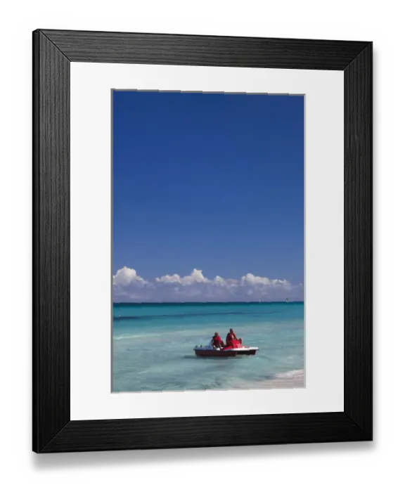 Framed Print : Dominican Republic, Punta Cana, Higuey, Bavaro, Bavaro Beach, parasailing