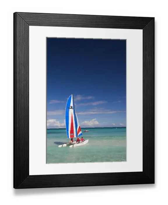 Framed Print : Cuba, Matanzas Province, Varadero, Varadero Beach, leisure boats