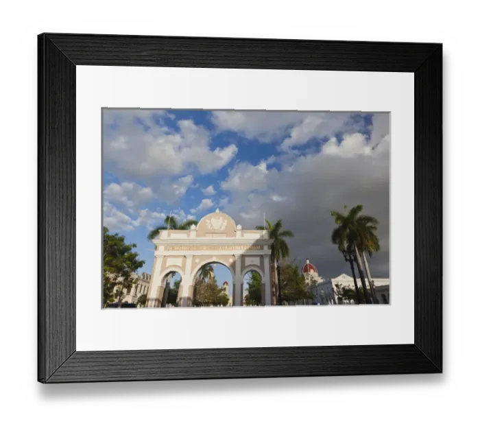 Framed Print : Cuba, Cienfuegos Province, Cienfuegos, Parque Jose Marti, Arco de Triunfo arch, late Framed Print : Cuba, Cienfuegos Province, Cienfuegos, Parque Jose Marti, Arco de Triunfo arch, late
