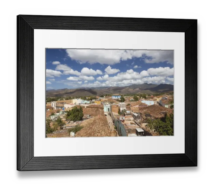 Framed Print : Cuba, Sancti Spiritus Province, Trinidad, elevated town view