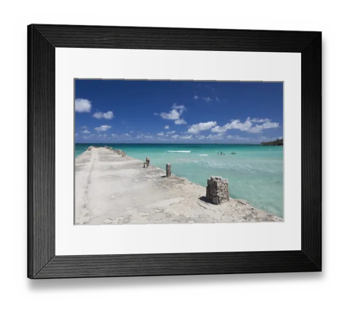 Framed Print : Cuba, Havana Province, Playas del Este, Playa Jibacoa beach, pier Framed Print : Cuba, Havana Province, Playas del Este, Playa Jibacoa beach, pier