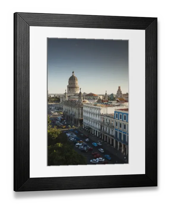 Framed Print : Cuba, Havana, Havana Vieja, the Capitolio Nacional and buildings by the Parque Central Framed Print : Cuba, Havana, Havana Vieja, the Capitolio Nacional and buildings by the Parque Central