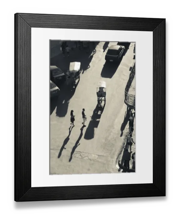 Framed Print : Cuba, Havana, Havana Vieja, elevated view of street traffic Framed Print : Cuba, Havana, Havana Vieja, elevated view of street traffic