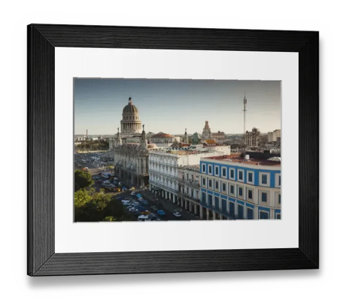 Framed Print : Cuba, Havana, Havana Vieja, the Capitolio Nacional and buildings by the Parque Central Framed Print : Cuba, Havana, Havana Vieja, the Capitolio Nacional and buildings by the Parque Central