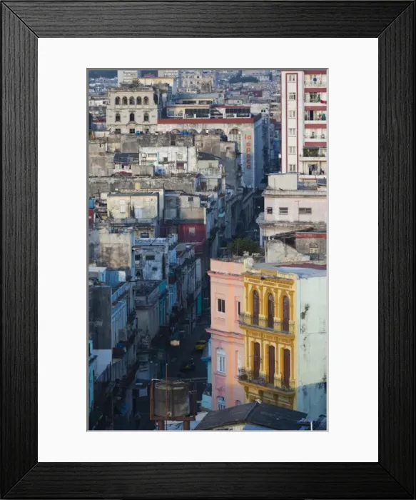 Framed Print : Cuba, Havana, Central Havana, elevated view, dawn