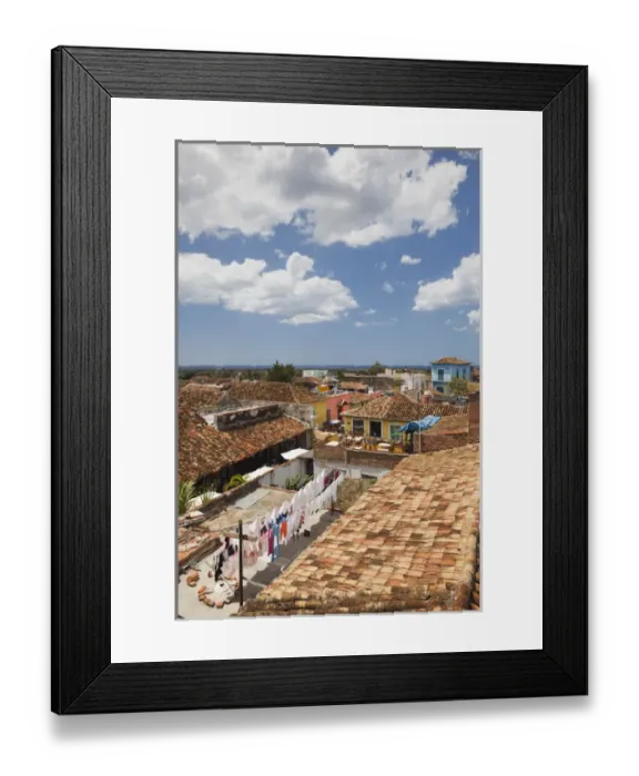 Framed Print : Cuba, Sancti Spiritus Province, Trinidad, elevated town view