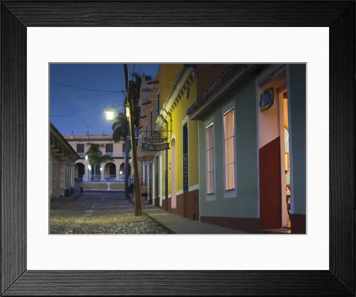 Framed Print : Cuba, Sancti Spiritus Province, Trinidad, street view, dusk Framed Print : Cuba, Sancti Spiritus Province, Trinidad, street view, dusk
