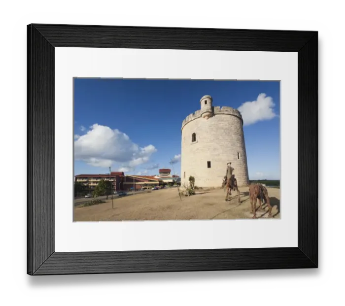 Framed Print : Cuba, Matanzas Province, Varadero, tower by the Meson del Quixote Restaurant