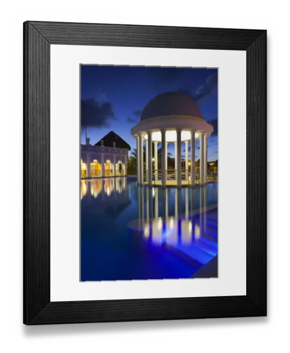 Framed Print : Cuba, Matanzas Province, Varadero, Hotel Iberostar Varadero, poolside, evening Framed Print : Cuba, Matanzas Province, Varadero, Hotel Iberostar Varadero, poolside, evening