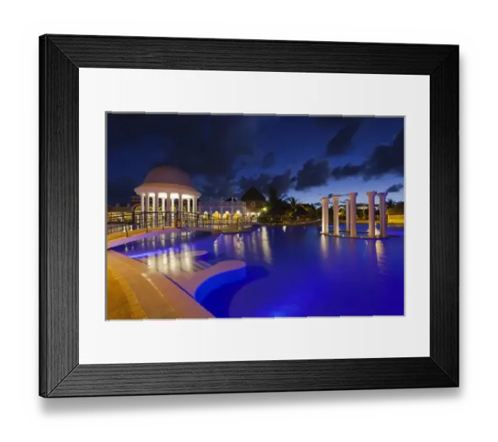 Framed Print : Cuba, Matanzas Province, Varadero, Hotel Iberostar Varadero, poolside, evening Framed Print : Cuba, Matanzas Province, Varadero, Hotel Iberostar Varadero, poolside, evening