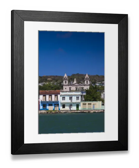 Framed Print : Cuba, Matanzas Province, Matanzas, town waterfront, Bahia de Matanzas Bay