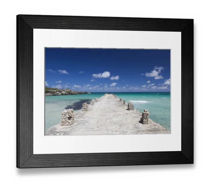 Framed Print : Cuba, Havana Province, Playas del Este, Playa Jibacoa beach, pier