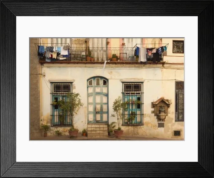 Framed Print : Cuba, Havana, Havana Vieja, Old Havana Buildling