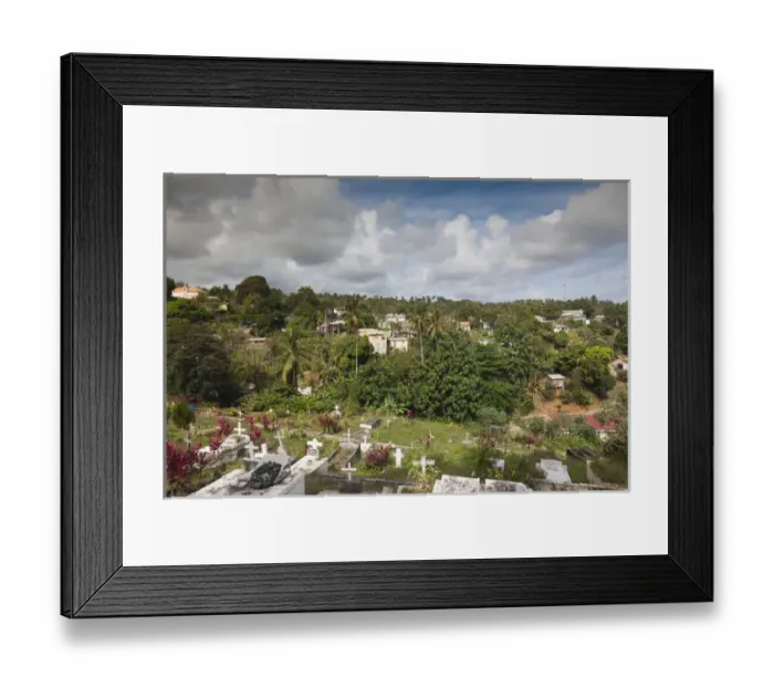 Framed Print : Dominica, Wesley, elevated town view Framed Print : Dominica, Wesley, elevated town view
