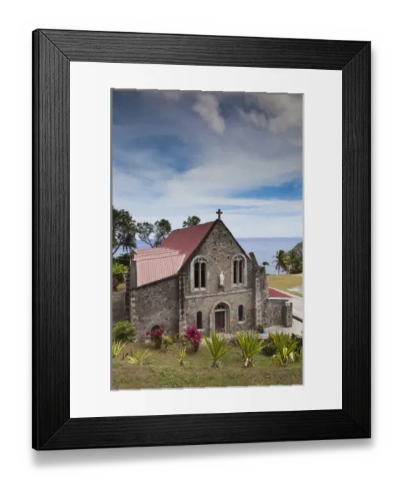 Framed Print : Dominica, Roseau, Grand Bay Area, Berekua town church