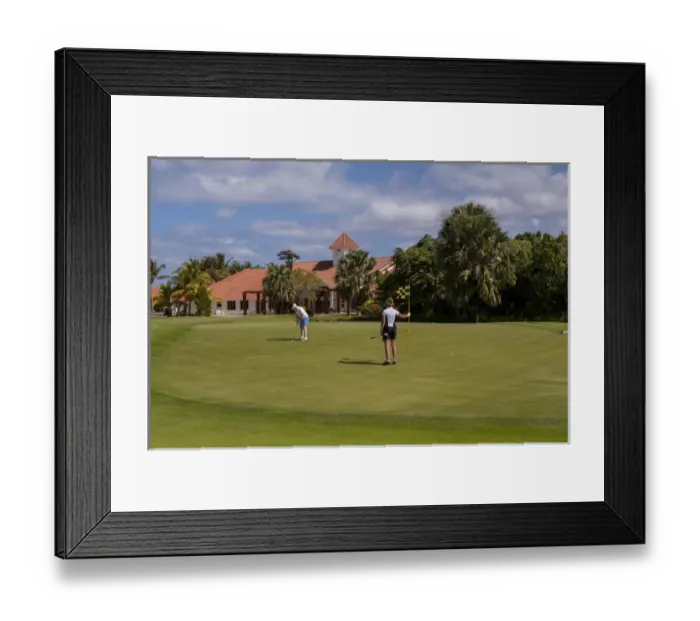 Framed Print : Dominican Republic, Punta Cana, Higuey, Bavaro, Punta Blanca Golf course, woman putting Framed Print : Dominican Republic, Punta Cana, Higuey, Bavaro, Punta Blanca Golf course, woman putting