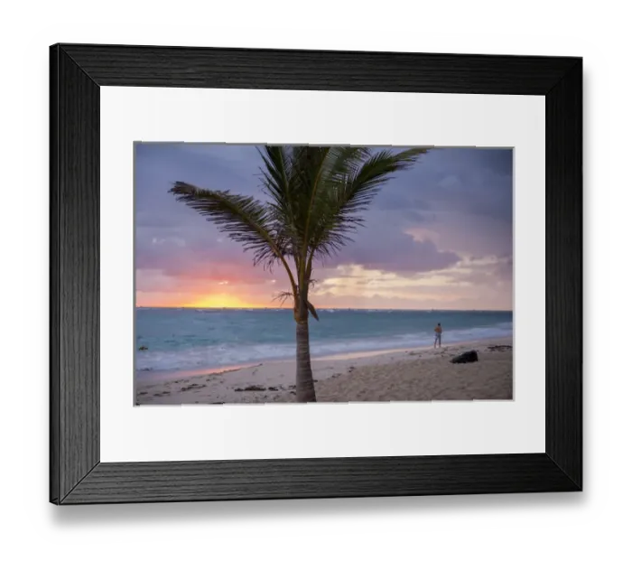 Framed Print : Dominican Republic, Punta Cana, Higuey, Bavaro, Bavaro Beach, man jogging, sunrise Framed Print : Dominican Republic, Punta Cana, Higuey, Bavaro, Bavaro Beach, man jogging, sunrise