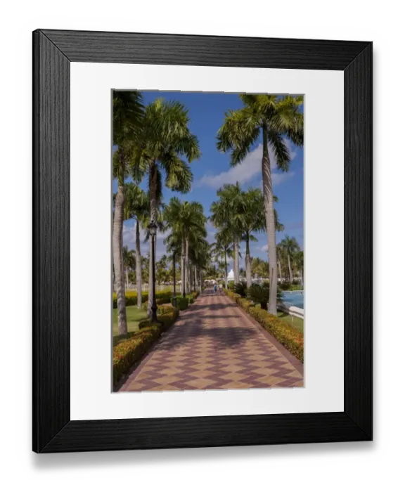 Framed Print : Dominican Republic, Punta Cana, Higuey, Bavaro, Riu Palace, walkway