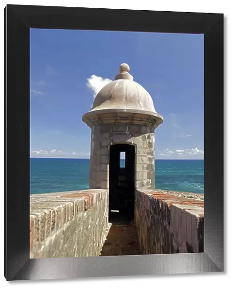 USA, Puerto Rico, San Juan. Garita, or sentry box, of San Cristobal Fort in Puerto Rico