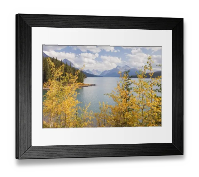 Framed Print : Canada, Alberta, Jasper National Park. Landscape of Maligne Lake and mountains. Credit as Framed Print : Canada, Alberta, Jasper National Park. Landscape of Maligne Lake and mountains. Credit as