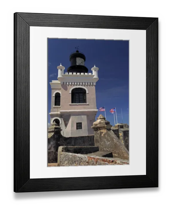 Framed Print : USA, Puerto Rico, San Juan. Lighthouse at El Morro Fort, a UNESCO World Heritage Site