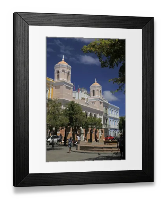 Framed Print : USA, Puerto Rico, San Juan. Plaza in Old San Juan Framed Print : USA, Puerto Rico, San Juan. Plaza in Old San Juan