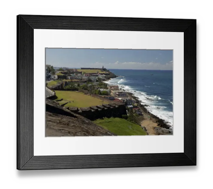 Framed Print : USA, Puerto Rico, San Juan. View from San Cristobal Fort overlooking the coast of