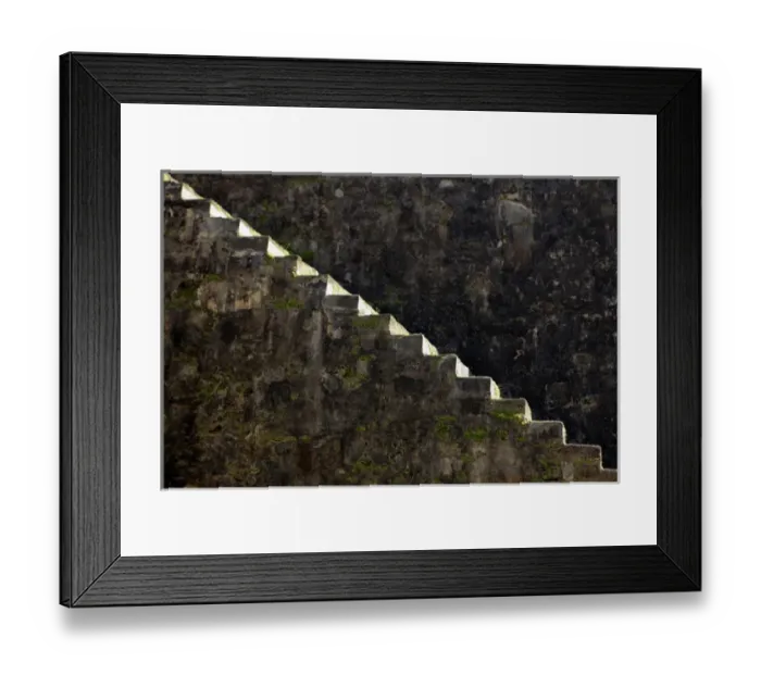 Framed Print : USA, Puerto Rico, San Juan. Stairway built into the wall of San Cristobal Fort in