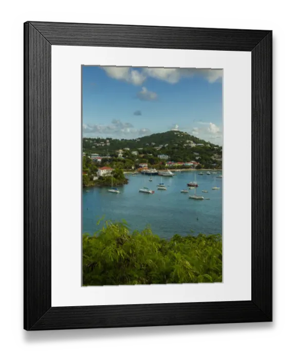 Framed Print : Caribbean, USA Virgin Islands, St. John. Scenic of Cruz Bay