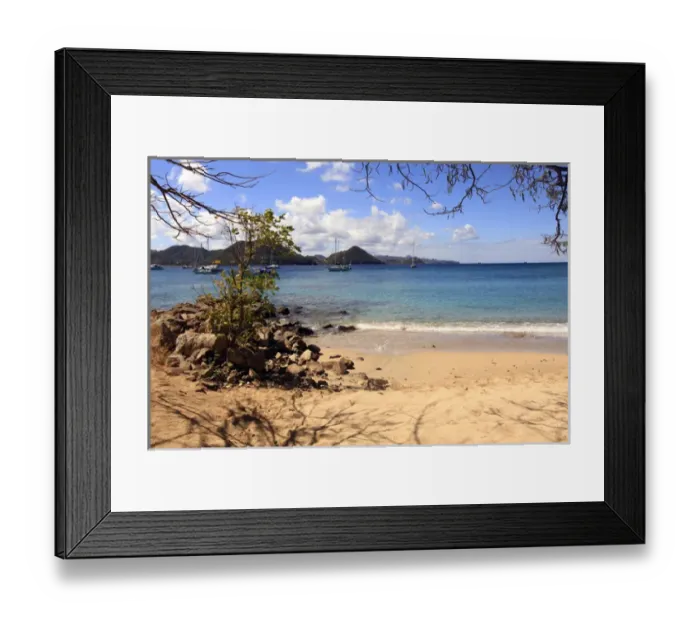 Framed Print : Americas, Caribbean, St. Lucia. The beach at Piegeon Island National Park