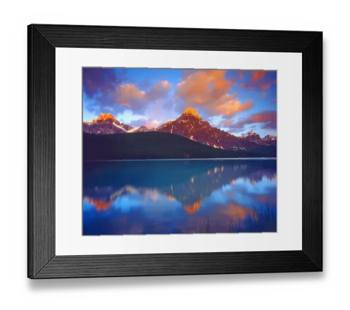 Framed Print : Canada; Alberta; Sunrise over a lake in Banff National Park Framed Print : Canada; Alberta; Sunrise over a lake in Banff National Park