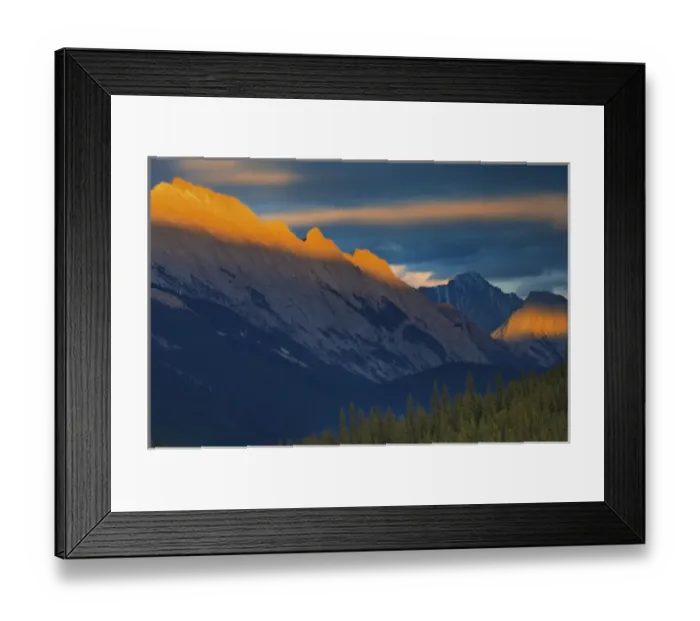 Framed Print : Canada, Alberta, Jasper National Park. Sunset on the summit of the Colin Range. Credit as Framed Print : Canada, Alberta, Jasper National Park. Sunset on the summit of the Colin Range. Credit as