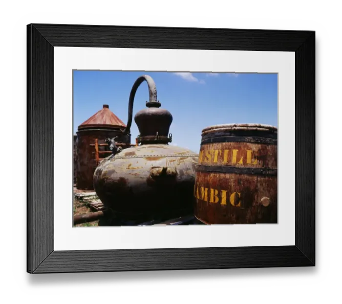Framed Print : Caribbean, Saint Martin, Old barrel and storage tank Framed Print : Caribbean, Saint Martin, Old barrel and storage tank